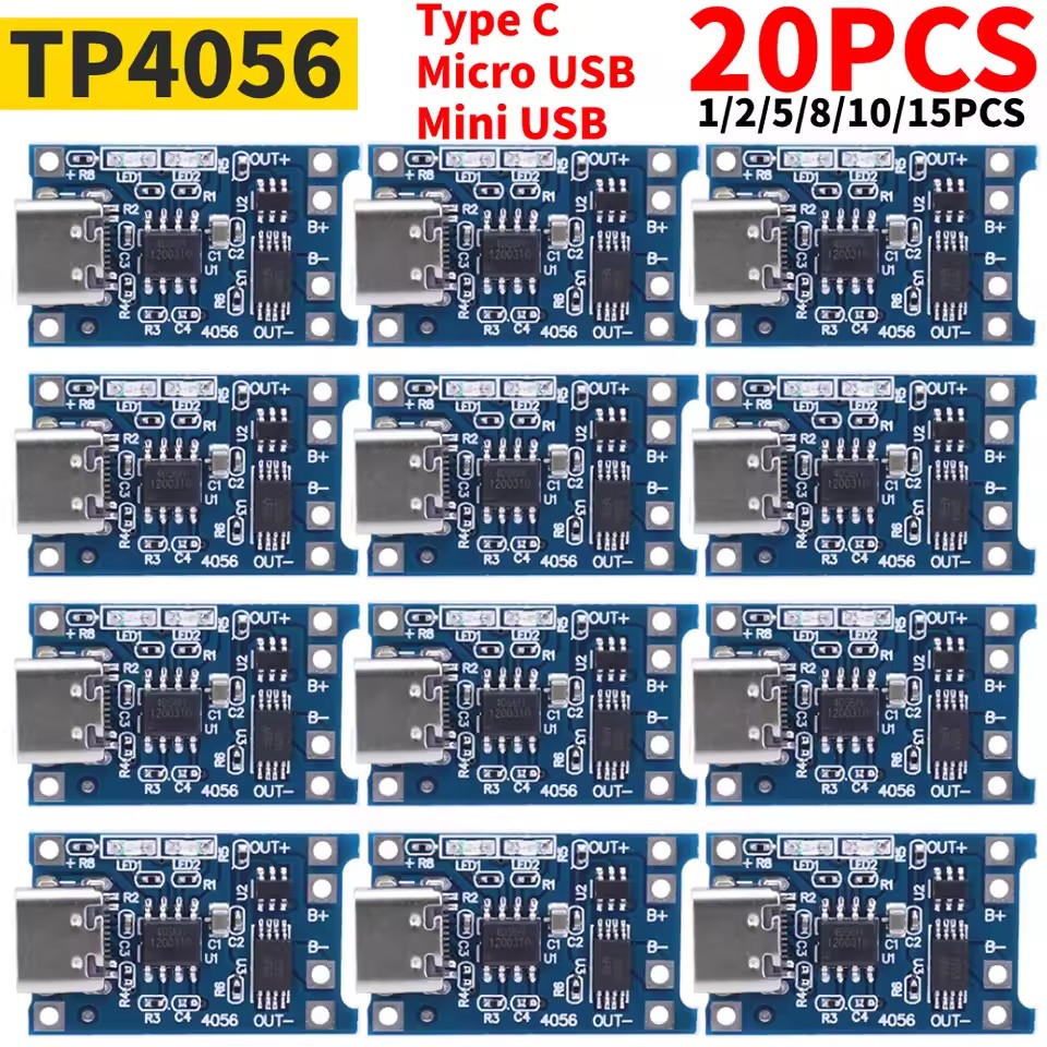 Tp4056 Module - 1-20 SZT. Moduł Ładowarki Akumulatorów Litowych