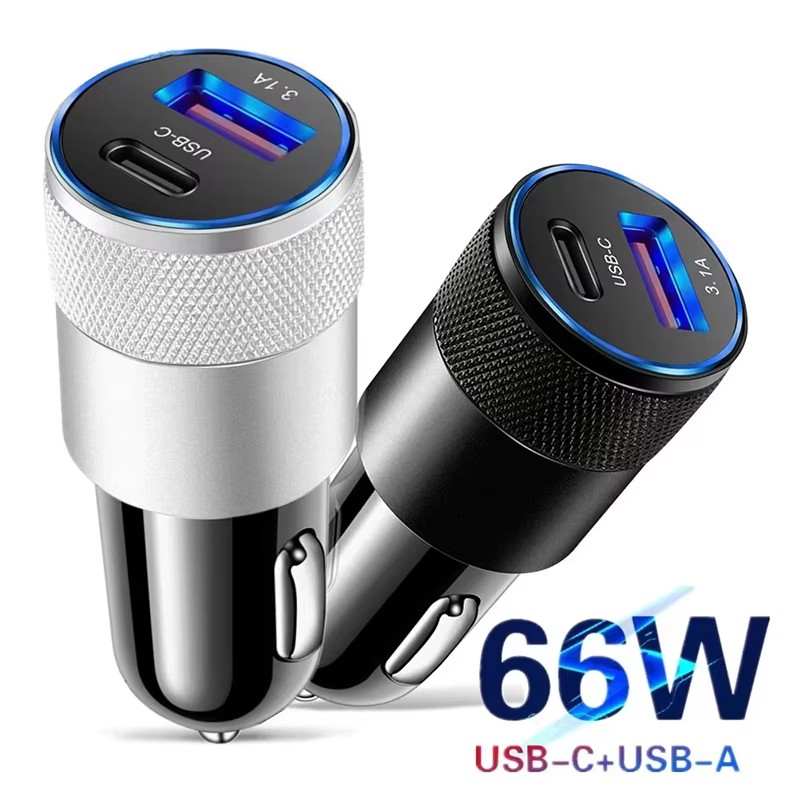 Usb C Cable - Ładowarka samochodowa USB 66W, adapter do