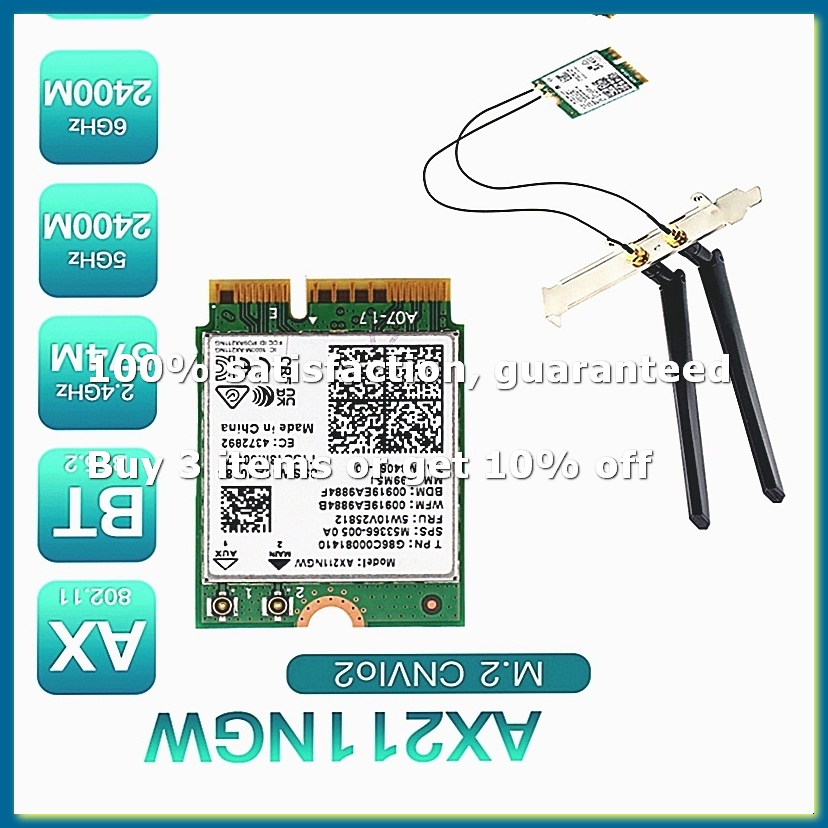 Antenna 2.4Ghz - Karta sieciowa bezprzewodowa AX211NGW+ z podwójną